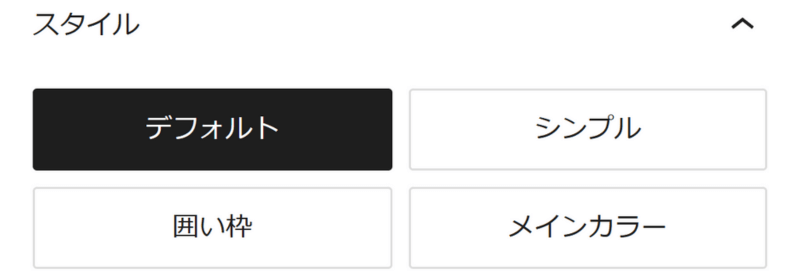 アコーディオンブロックのカスタマイズ項目「スタイル」の表示